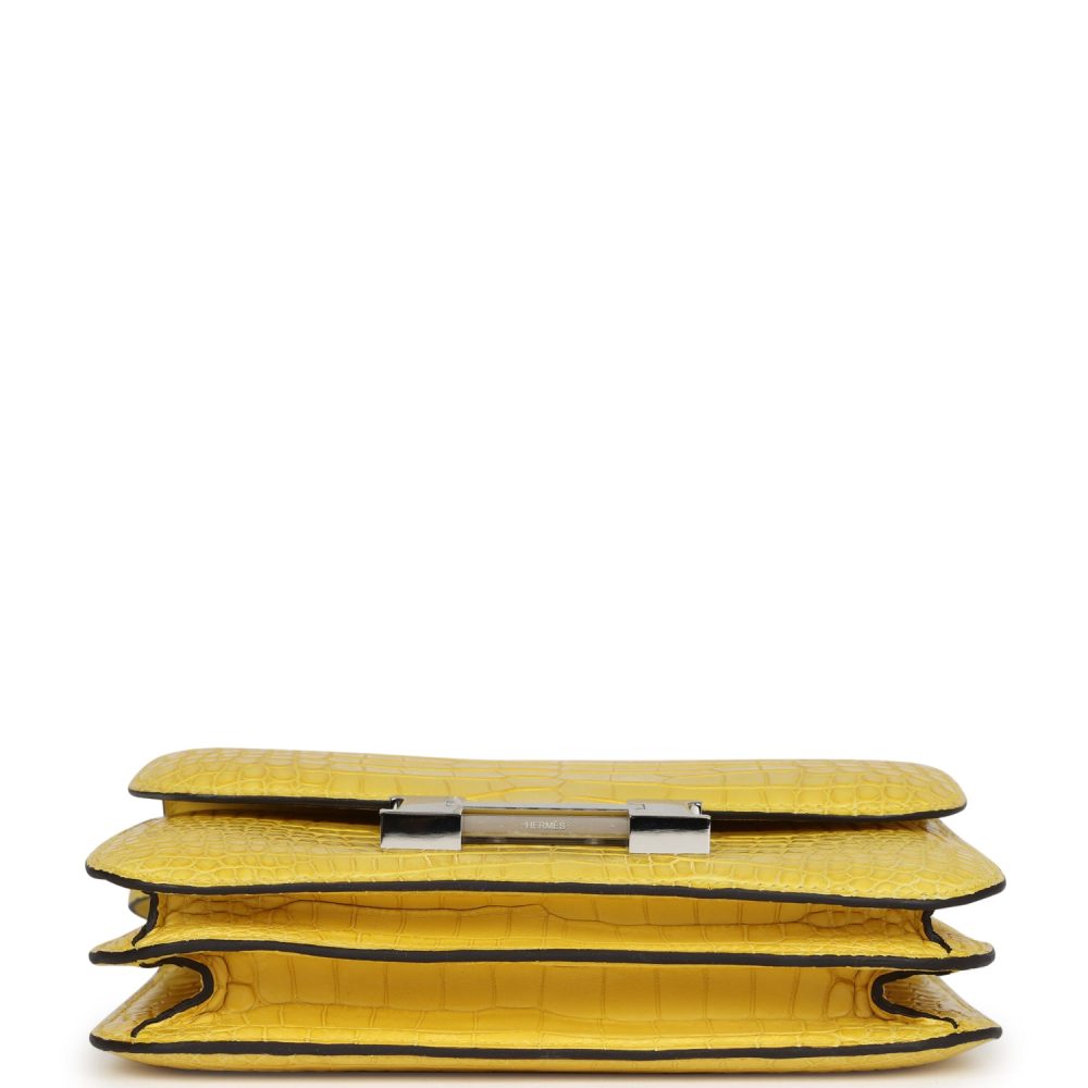 Hermes Constance 18 Mimosa Matte Alligator Palladium Hardware - Image 6