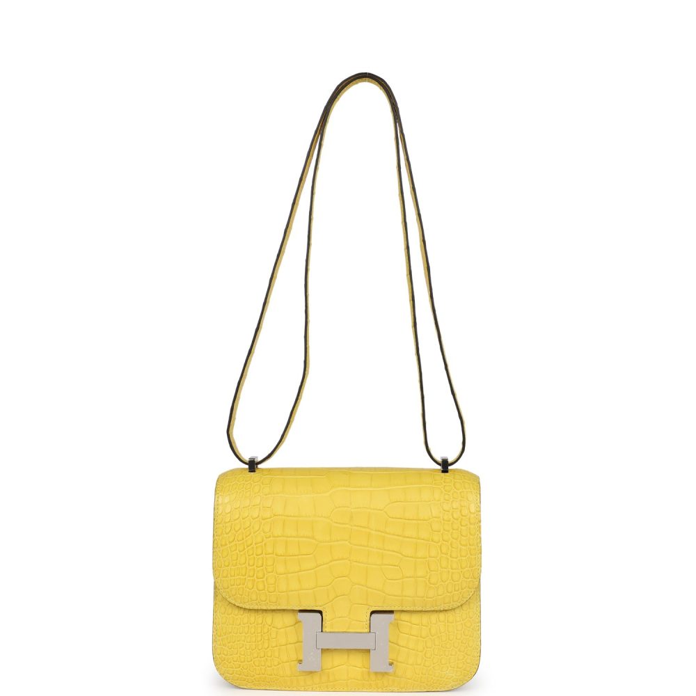 Hermes Constance 18 Mimosa Matte Alligator Palladium Hardware - Image 7