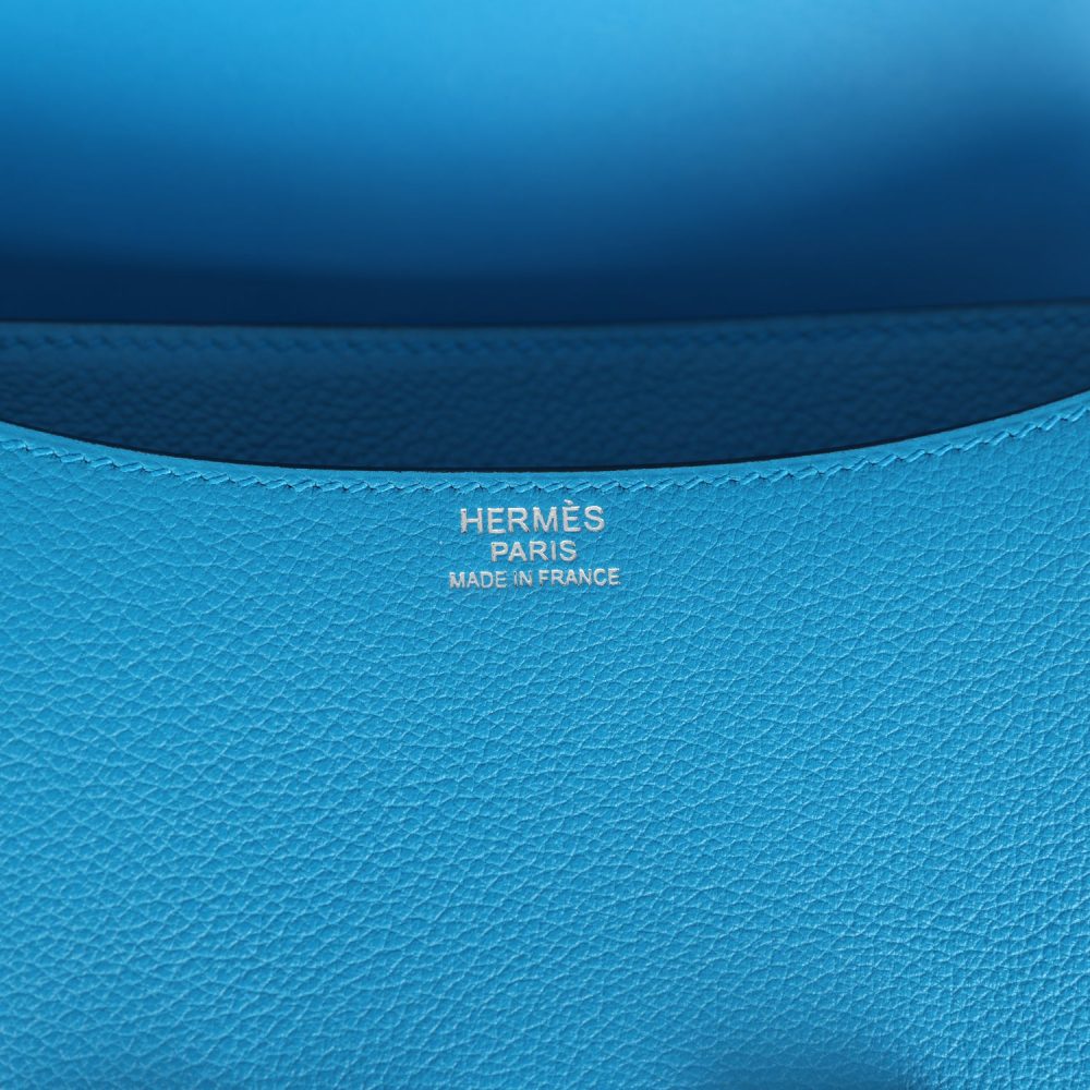 Pre-owned Hermes Constance 24 Bleu Zanzibar Evercolor Palladium Hardware - Image 8