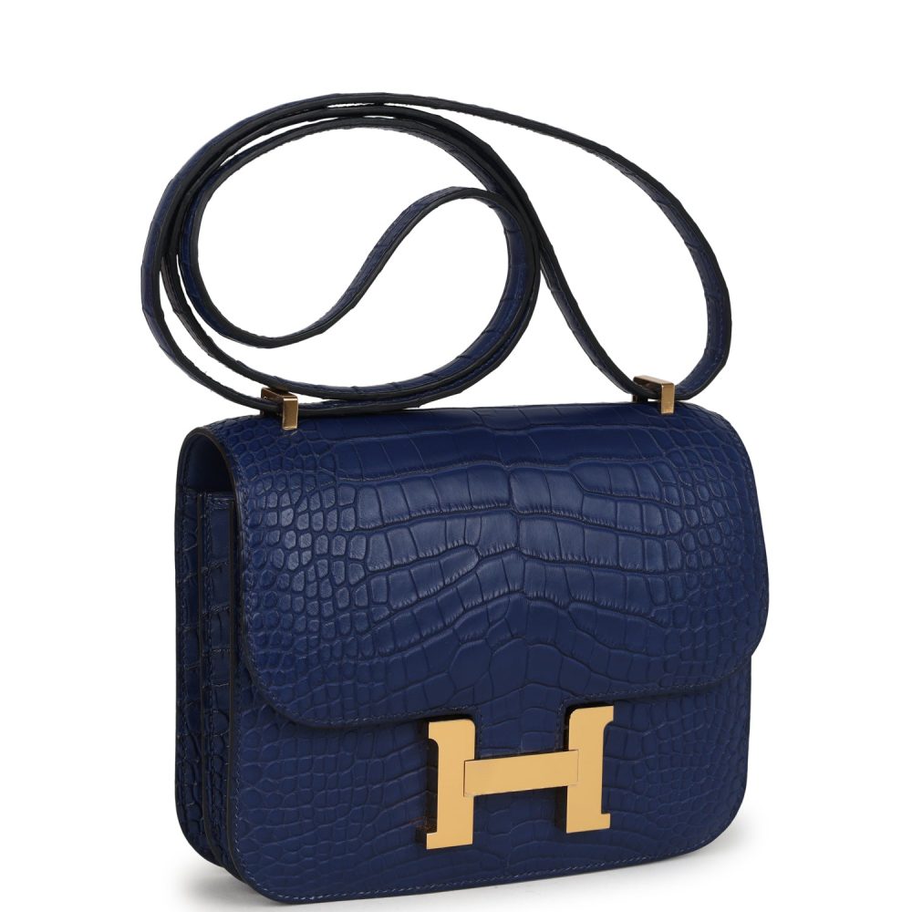Hermes Constance 18 Bleu Saphir Matte Alligator Gold Hardware - Image 2