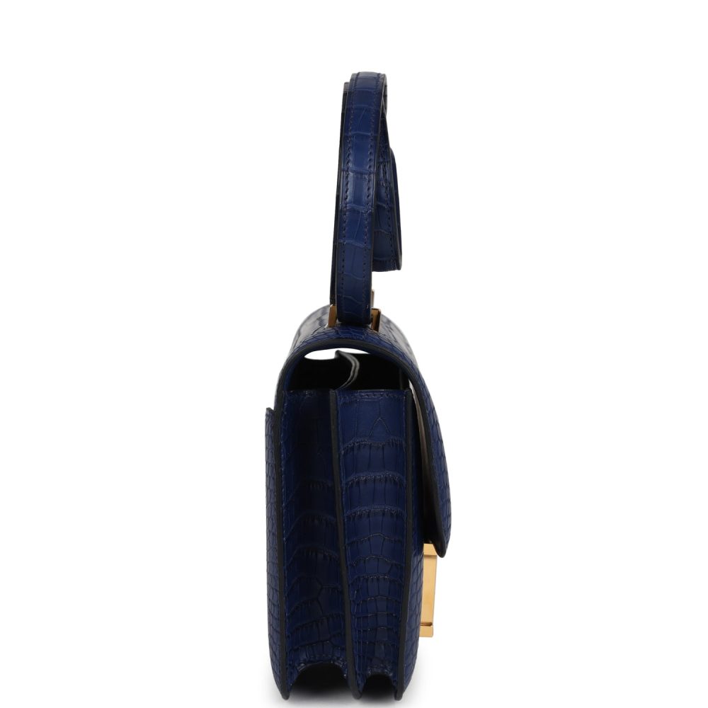 Hermes Constance 18 Bleu Saphir Matte Alligator Gold Hardware - Image 3