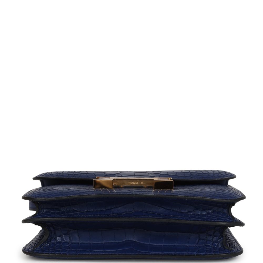Hermes Constance 18 Bleu Saphir Matte Alligator Gold Hardware - Image 6
