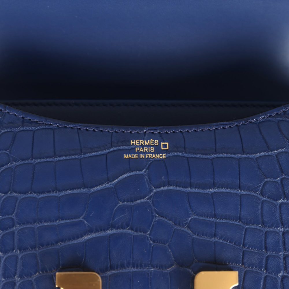 Hermes Constance 18 Bleu Saphir Matte Alligator Gold Hardware - Image 8