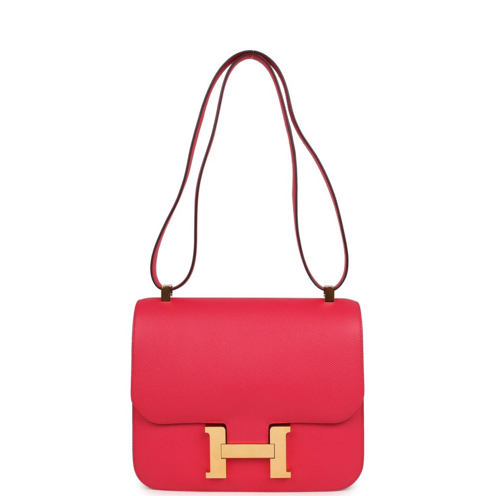 Pre-owned Hermes Constance 24 Rose Extreme Epsom Gold Hardware - Image 7