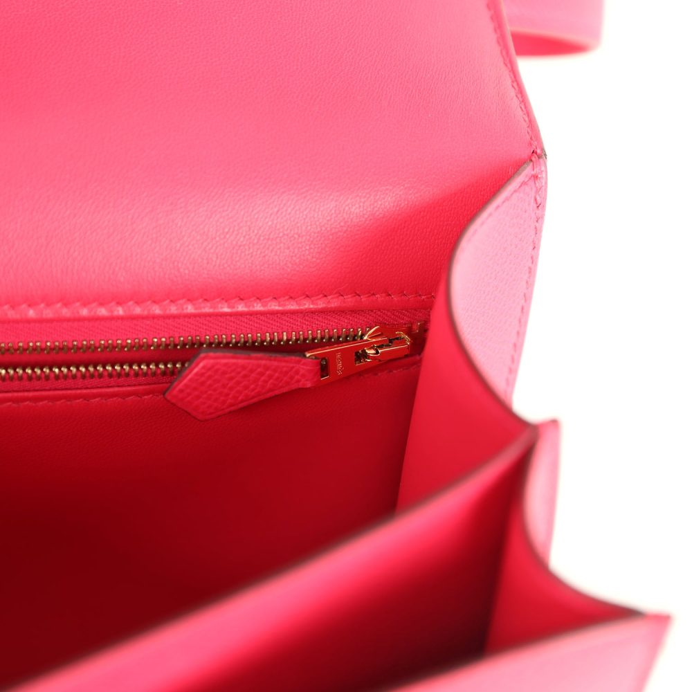 Pre-owned Hermes Constance 24 Rose Extreme Epsom Gold Hardware - Image 10