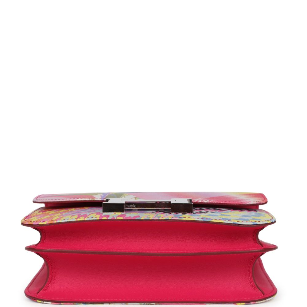 Pre-owned Hermes Constance 18 "Marble Silk" Rose Mexico Swift Palladium Hardware - Image 6