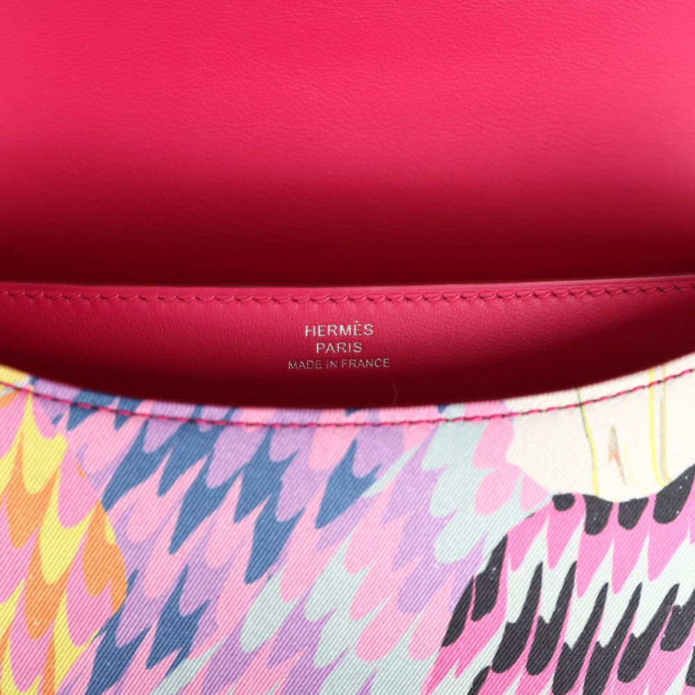 Pre-owned Hermes Constance 18 "Marble Silk" Rose Mexico Swift Palladium Hardware - Image 8