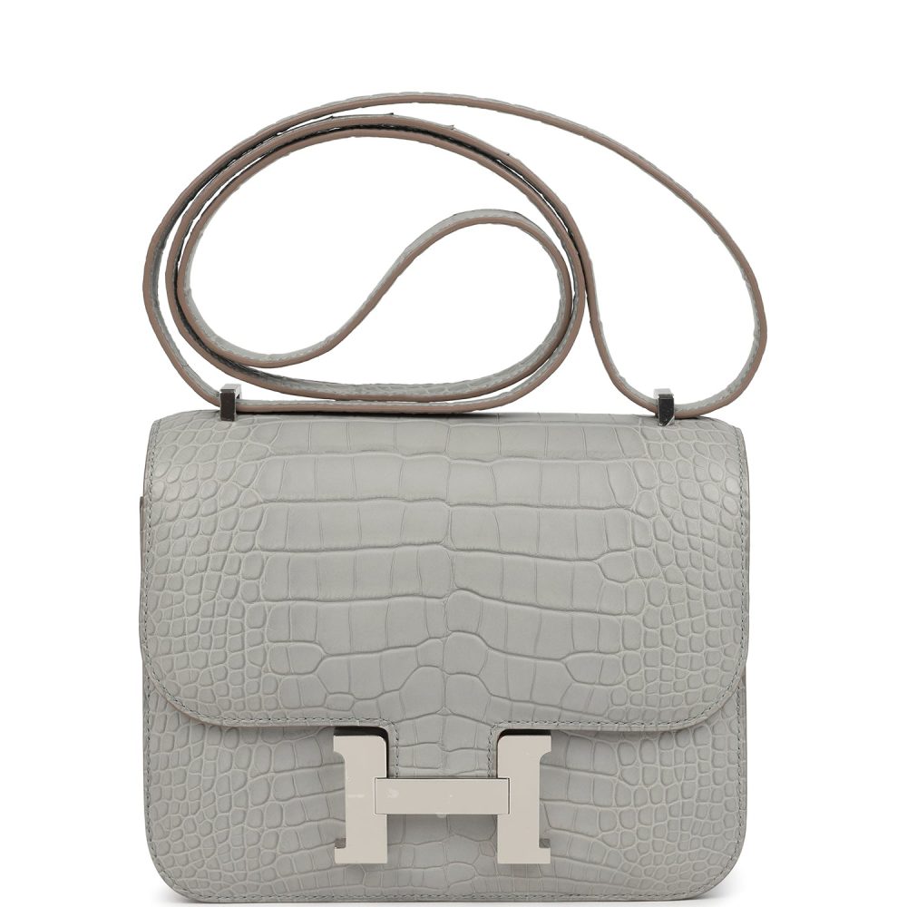 Hermes Constance 18 Gris Perle Matte Alligator Palladium Hardware