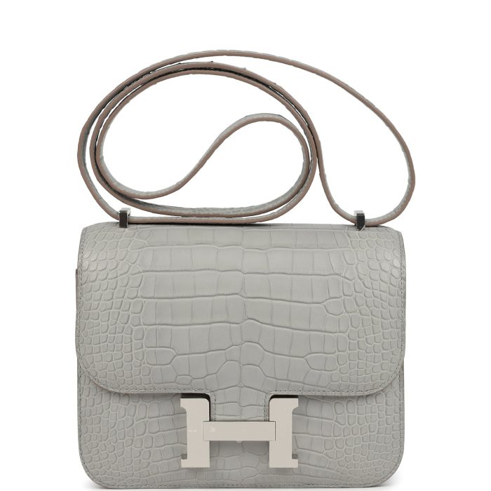 Hermes Constance 18 Gris Perle Matte Alligator Palladium Hardware