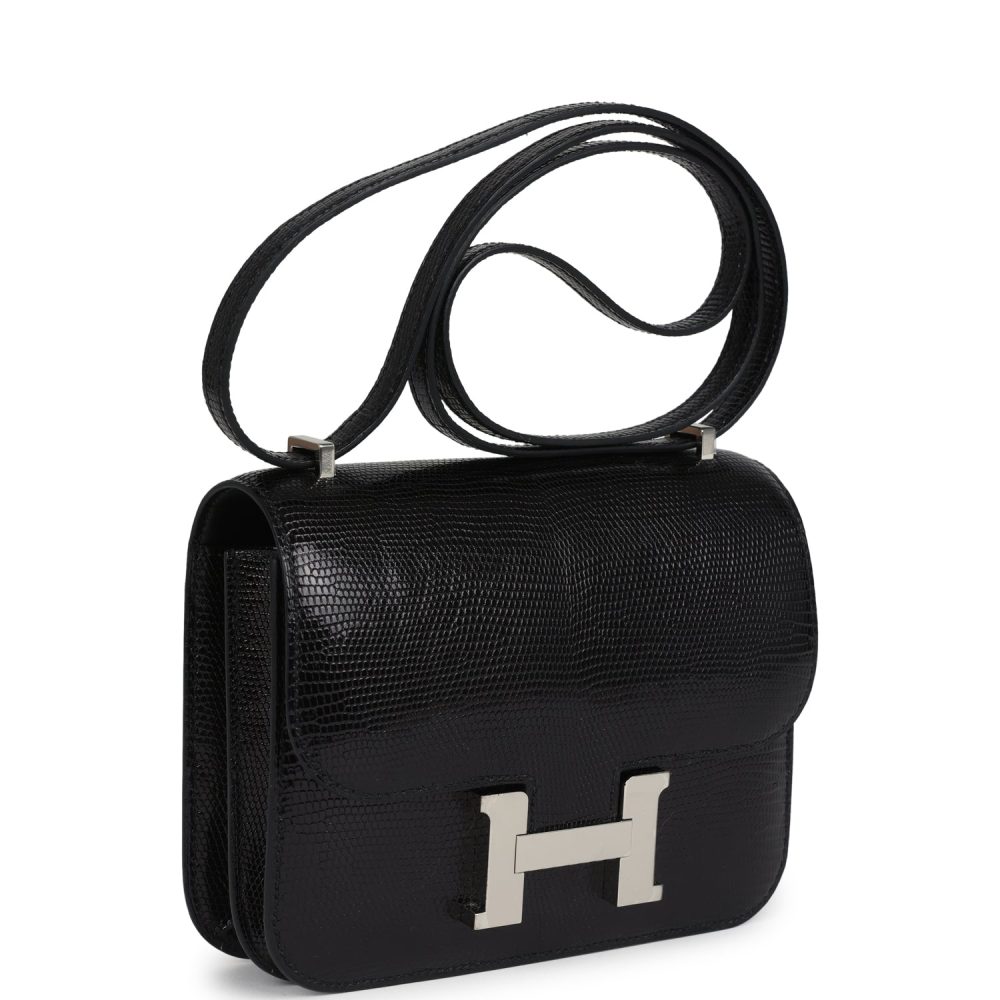 Hermes Constance 18 Black Varanus Niloticus Lizard Palladium Hardware - Image 2