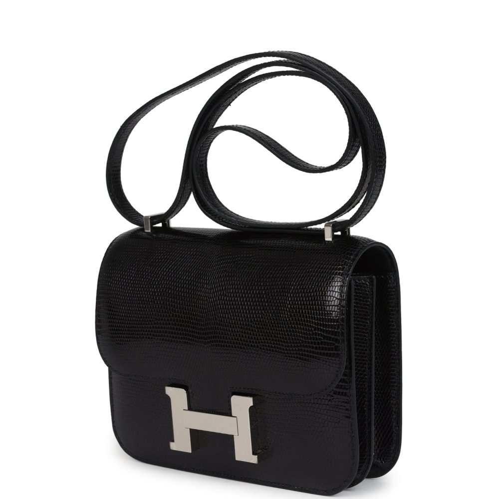 Hermes Constance 18 Black Varanus Niloticus Lizard Palladium Hardware - Image 5