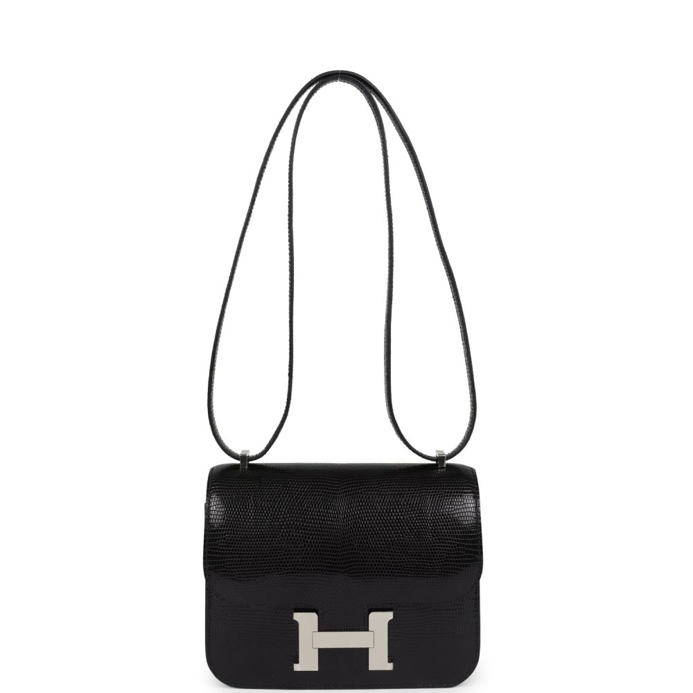 Hermes Constance 18 Black Varanus Niloticus Lizard Palladium Hardware - Image 7