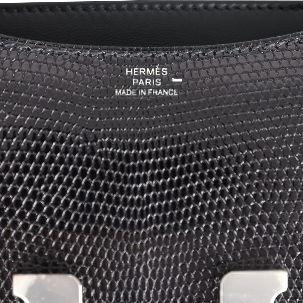 Hermes Constance 18 Black Varanus Niloticus Lizard Palladium Hardware - Image 8