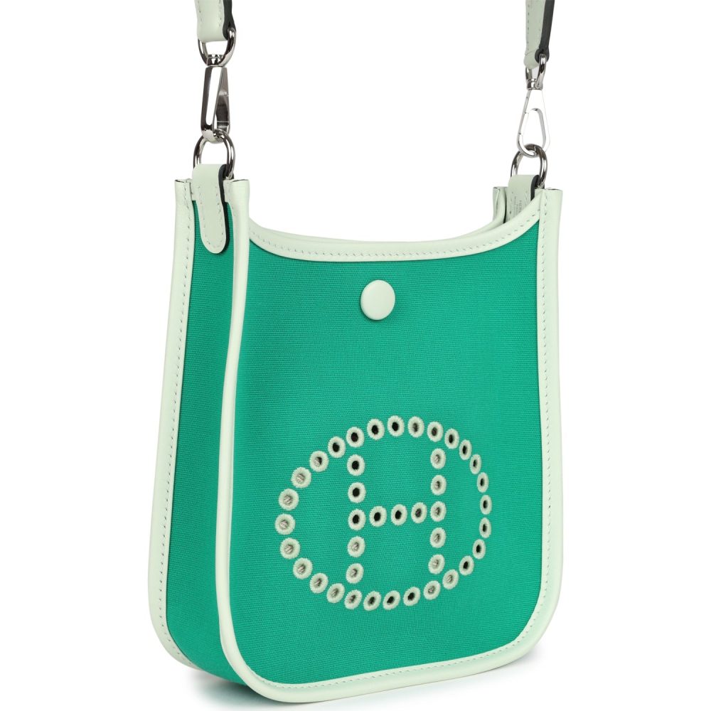 Hermes Neo Evelyne TPM Menthe Officier Canvas and Vert Fizz Swift Palladium Hardware - Image 2