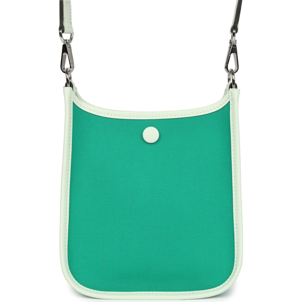Hermes Neo Evelyne TPM Menthe Officier Canvas and Vert Fizz Swift Palladium Hardware - Image 4