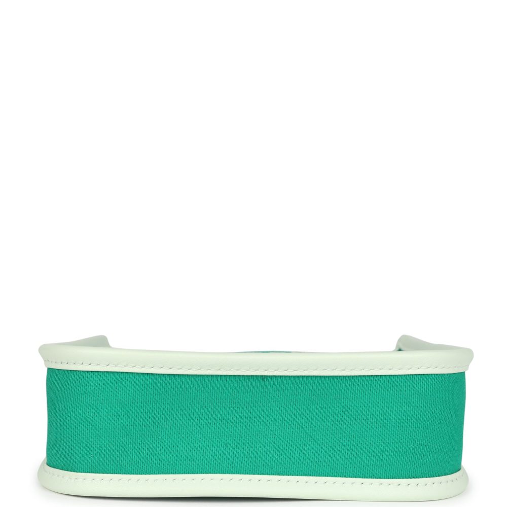 Hermes Neo Evelyne TPM Menthe Officier Canvas and Vert Fizz Swift Palladium Hardware - Image 6