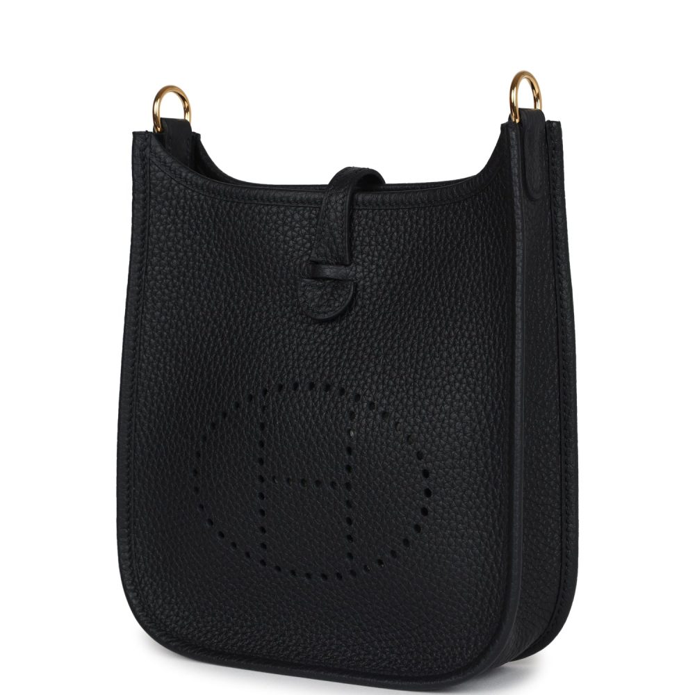 Hermes Evelyne TPM Black Clemence Gold Hardware - Image 5