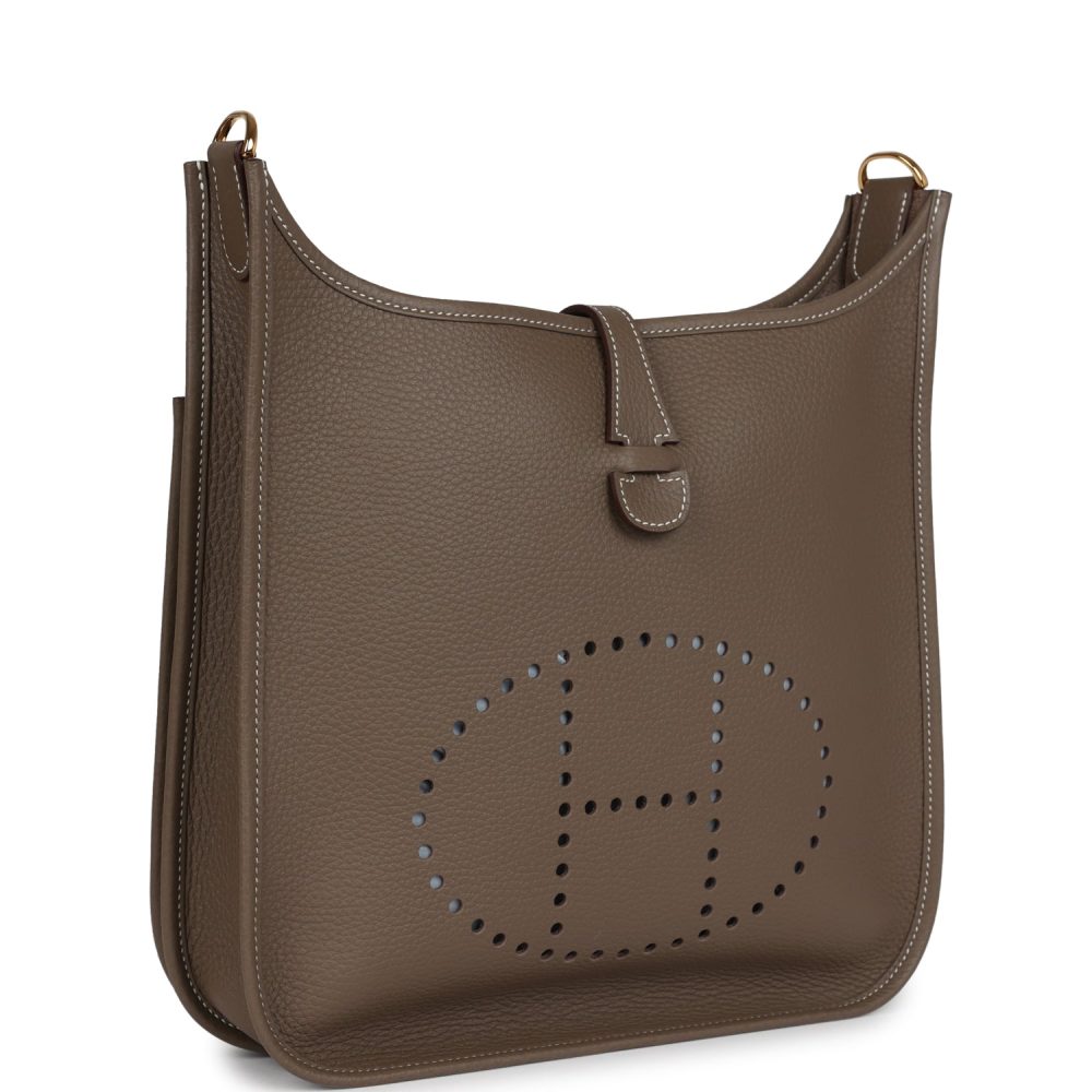 Hermes Evelyne III PM Etoupe Clemence Gold Hardware - Image 2