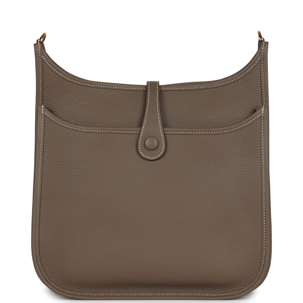 Hermes Evelyne III PM Etoupe Clemence Gold Hardware - Image 5
