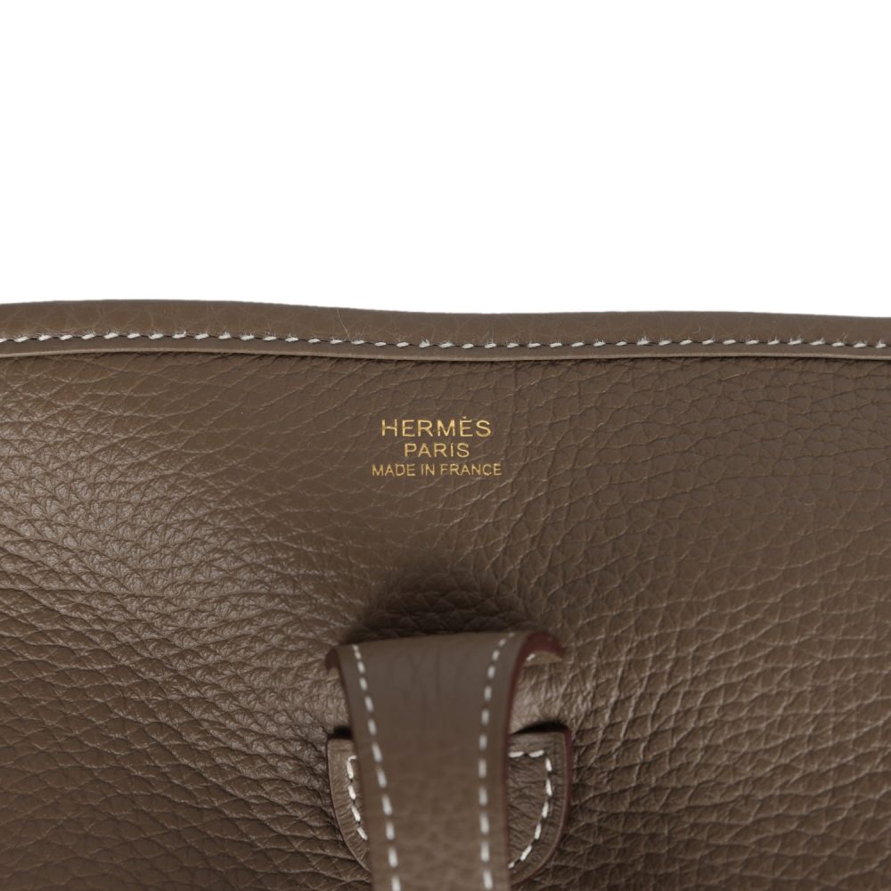 Hermes Evelyne III PM Etoupe Clemence Gold Hardware - Image 7