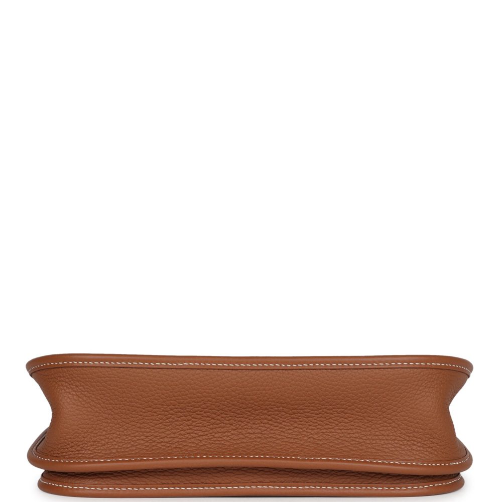 Hermes Evelyne III PM Gold Clemence and Ecru Toile H Canvas Gold Hardware - Image 6