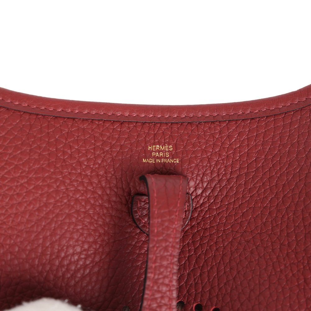 Hermes Evelyne TPM Rouge H Clemence Gold Hardware - Image 7