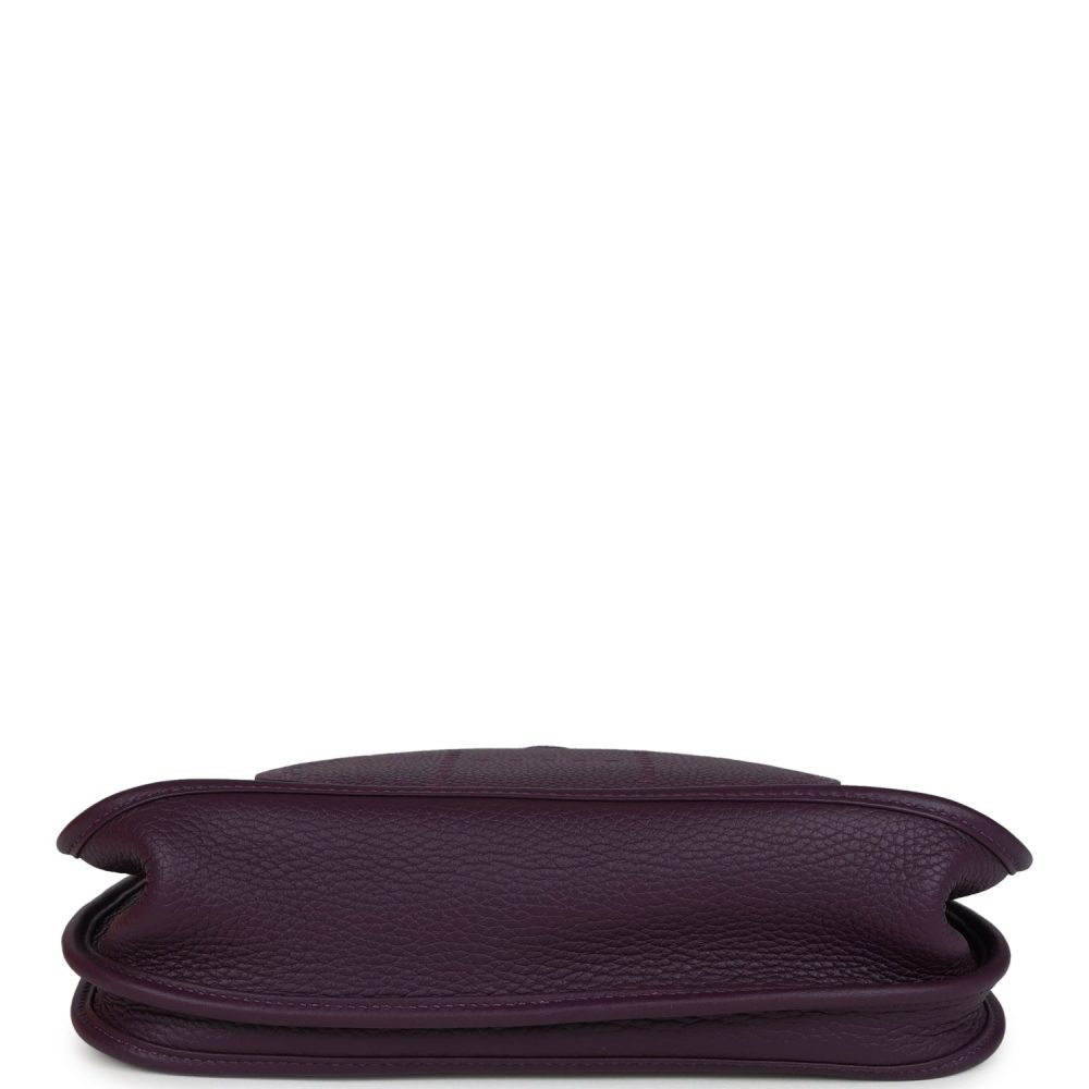 Hermes Evelyne III PM Cassis Clemence and Ecru Toile H Palladium Hardware - Image 6