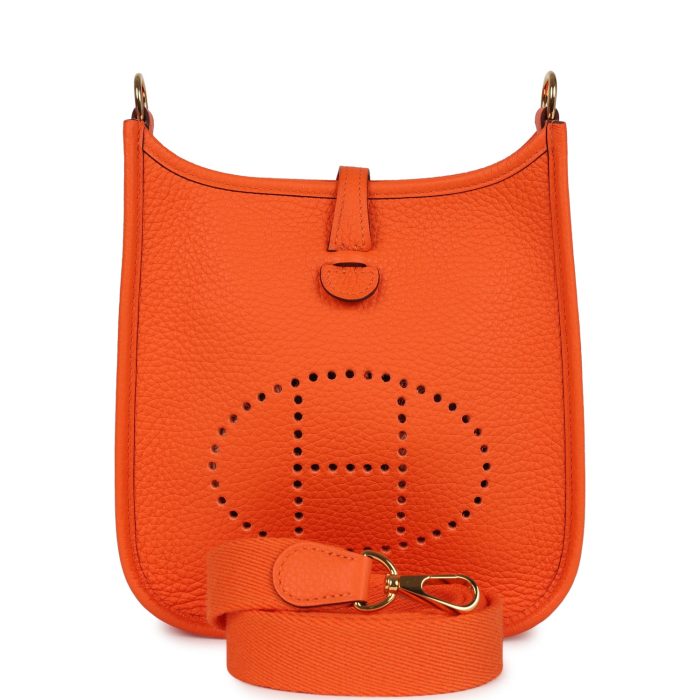 Hermes Evelyne TPM Orange Minium Clemence Gold Hardware