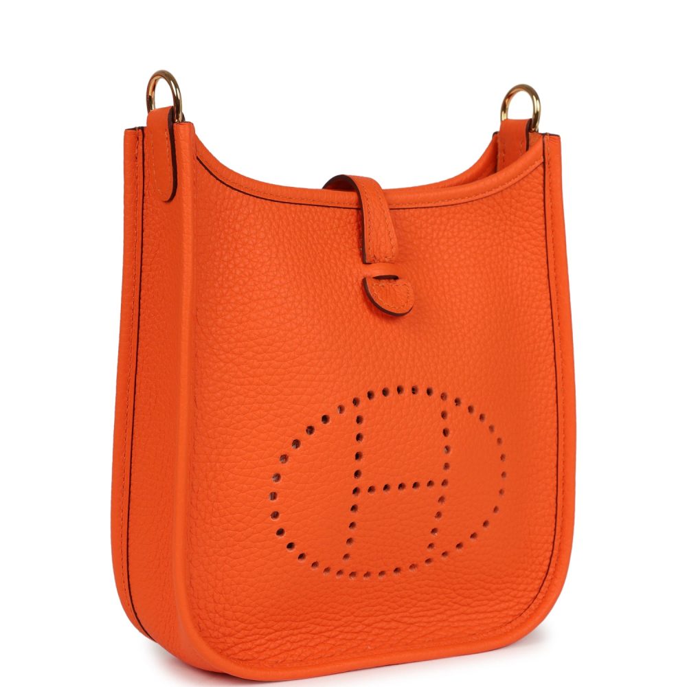 Hermes Evelyne TPM Orange Minium Clemence Gold Hardware - Image 2