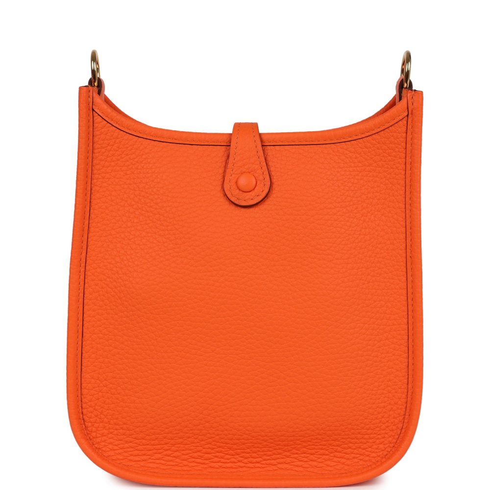 Hermes Evelyne TPM Orange Minium Clemence Gold Hardware - Image 4