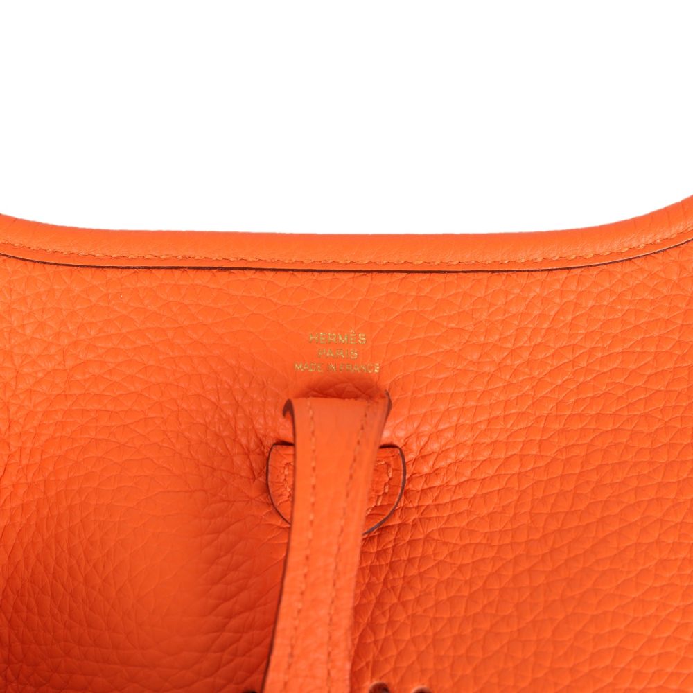 Hermes Evelyne TPM Orange Minium Clemence Gold Hardware - Image 6
