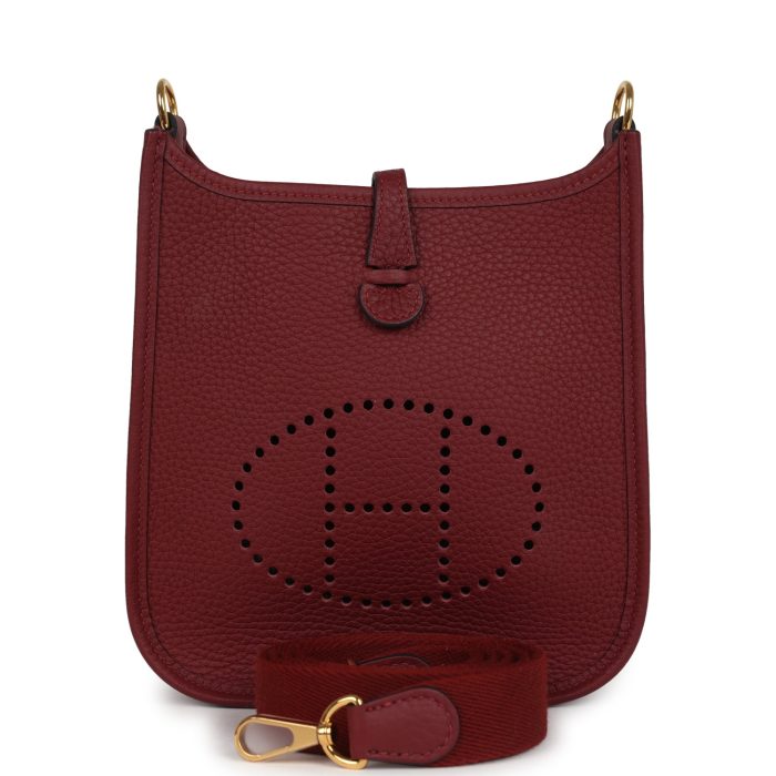 Hermes Evelyne TPM Rouge H Clemence Gold Hardware