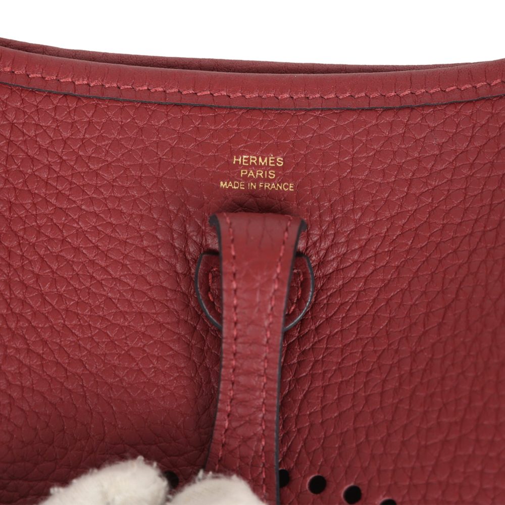 Hermes Evelyne TPM Rouge H Clemence Gold Hardware - Image 7