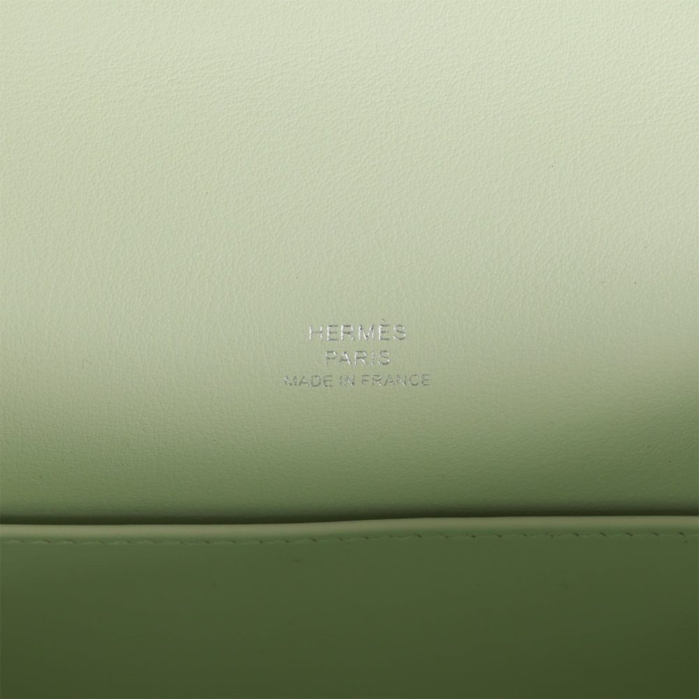 Hermes Kelly Pochette Vert Fizz Swift Palladium Hardware - Image 7