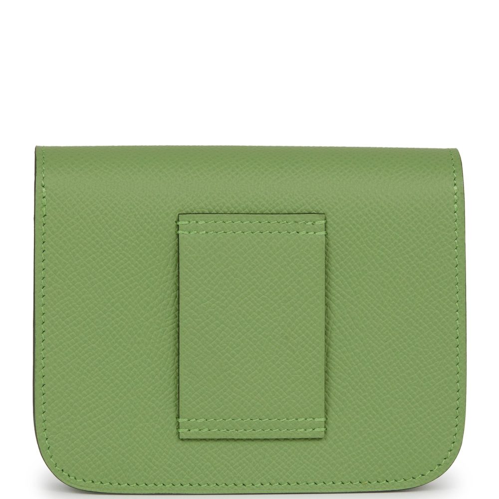 Hermes Constance Slim Wallet Vert Criquet Epsom Palladium Hardware - Image 3