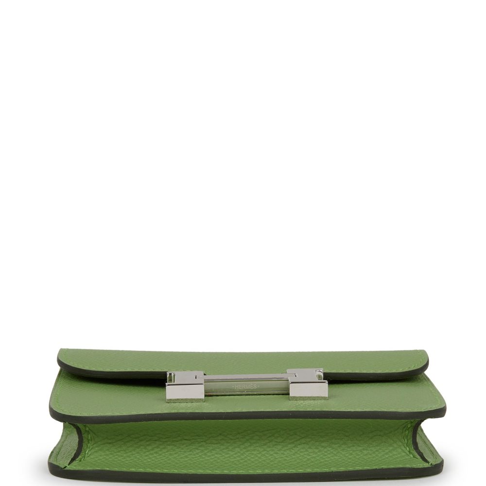 Hermes Constance Slim Wallet Vert Criquet Epsom Palladium Hardware - Image 6
