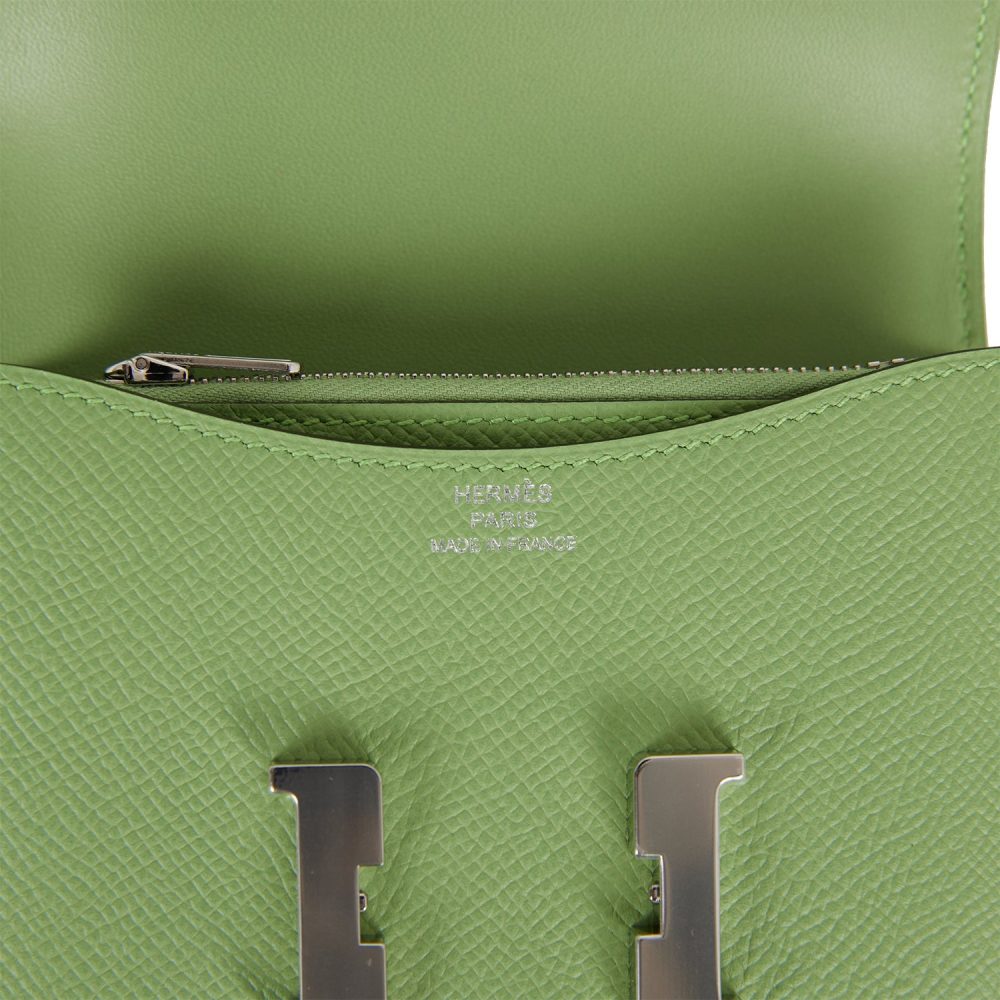 Hermes Constance Slim Wallet Vert Criquet Epsom Palladium Hardware - Image 7