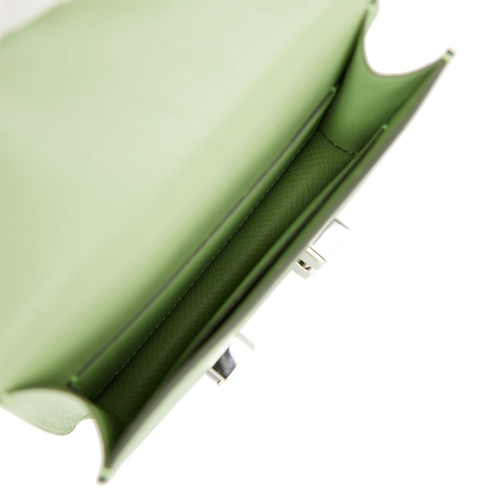 Hermes Constance Slim Wallet Vert Criquet Epsom Palladium Hardware - Image 9