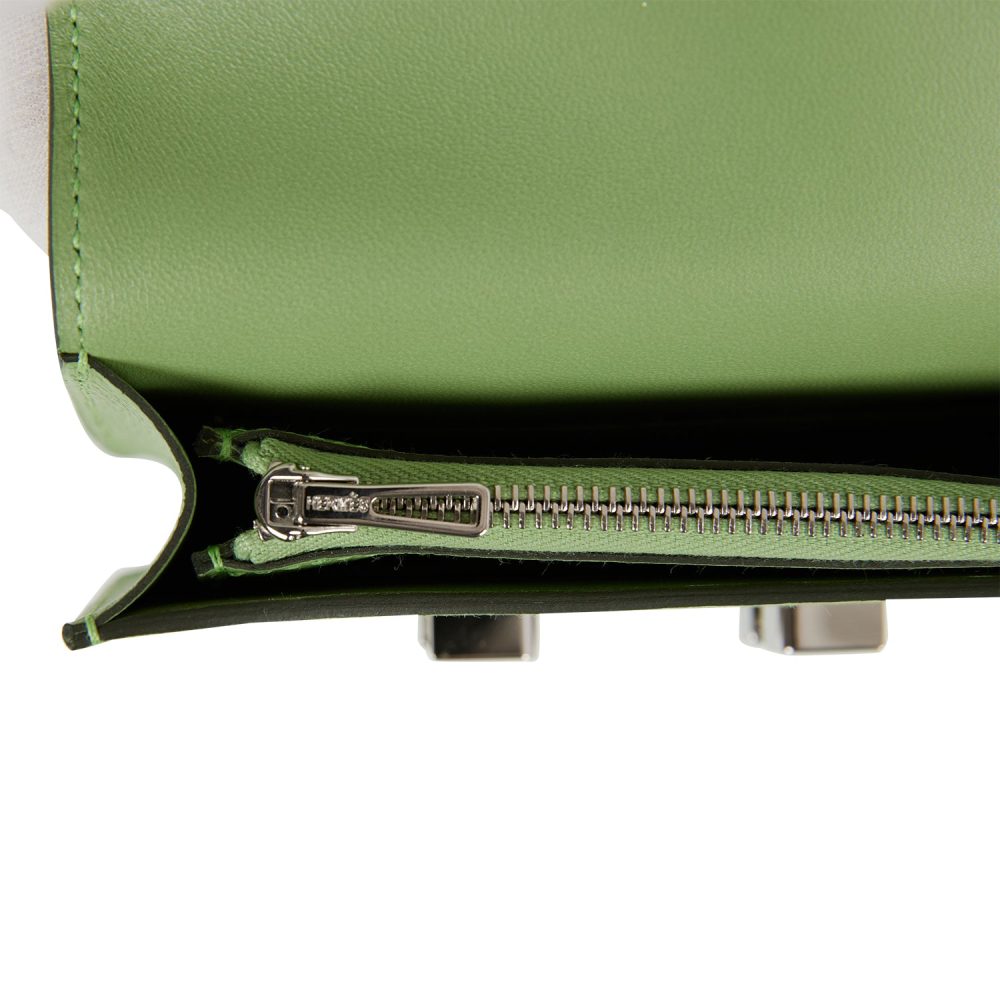 Hermes Constance Slim Wallet Vert Criquet Epsom Palladium Hardware - Image 10