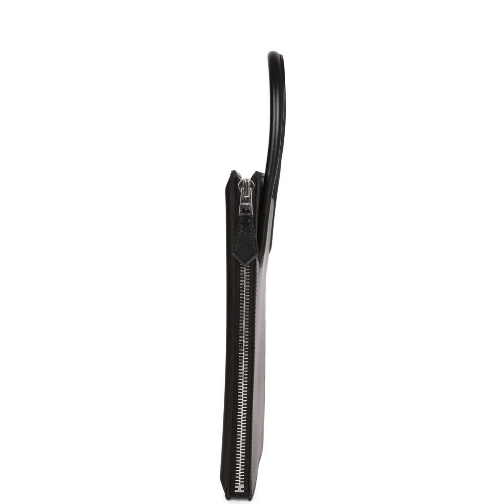 Hermes Cadena Lock Bag Black Tadelakt Palladium Hardware - Image 7