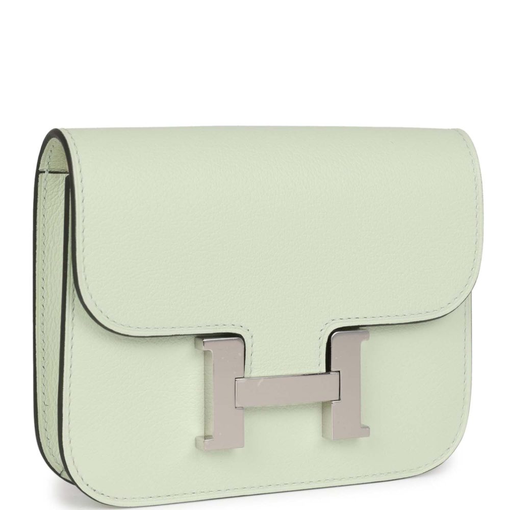 Hermes Constance Slim Wallet Vert Fizz Evercolor Palladium Hardware - Image 2