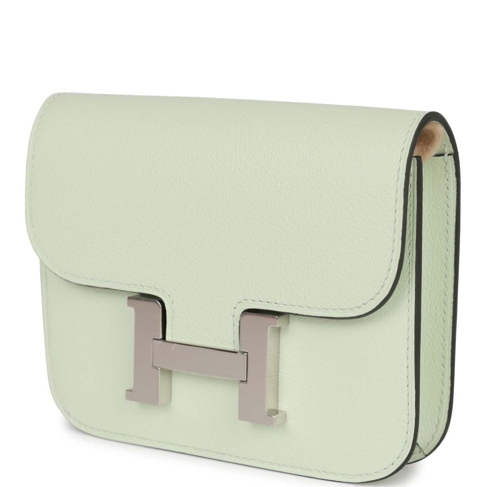 Hermes Constance Slim Wallet Vert Fizz Evercolor Palladium Hardware - Image 5