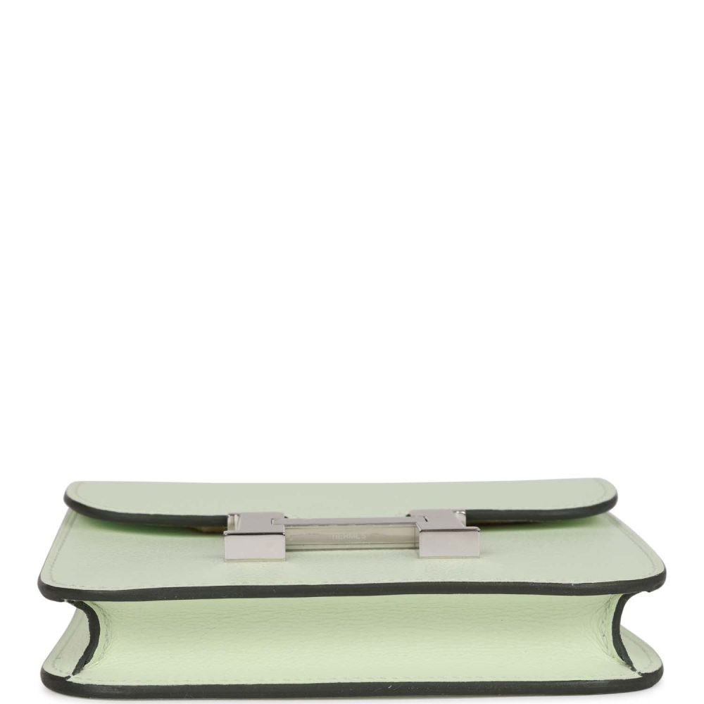 Hermes Constance Slim Wallet Vert Fizz Evercolor Palladium Hardware - Image 6