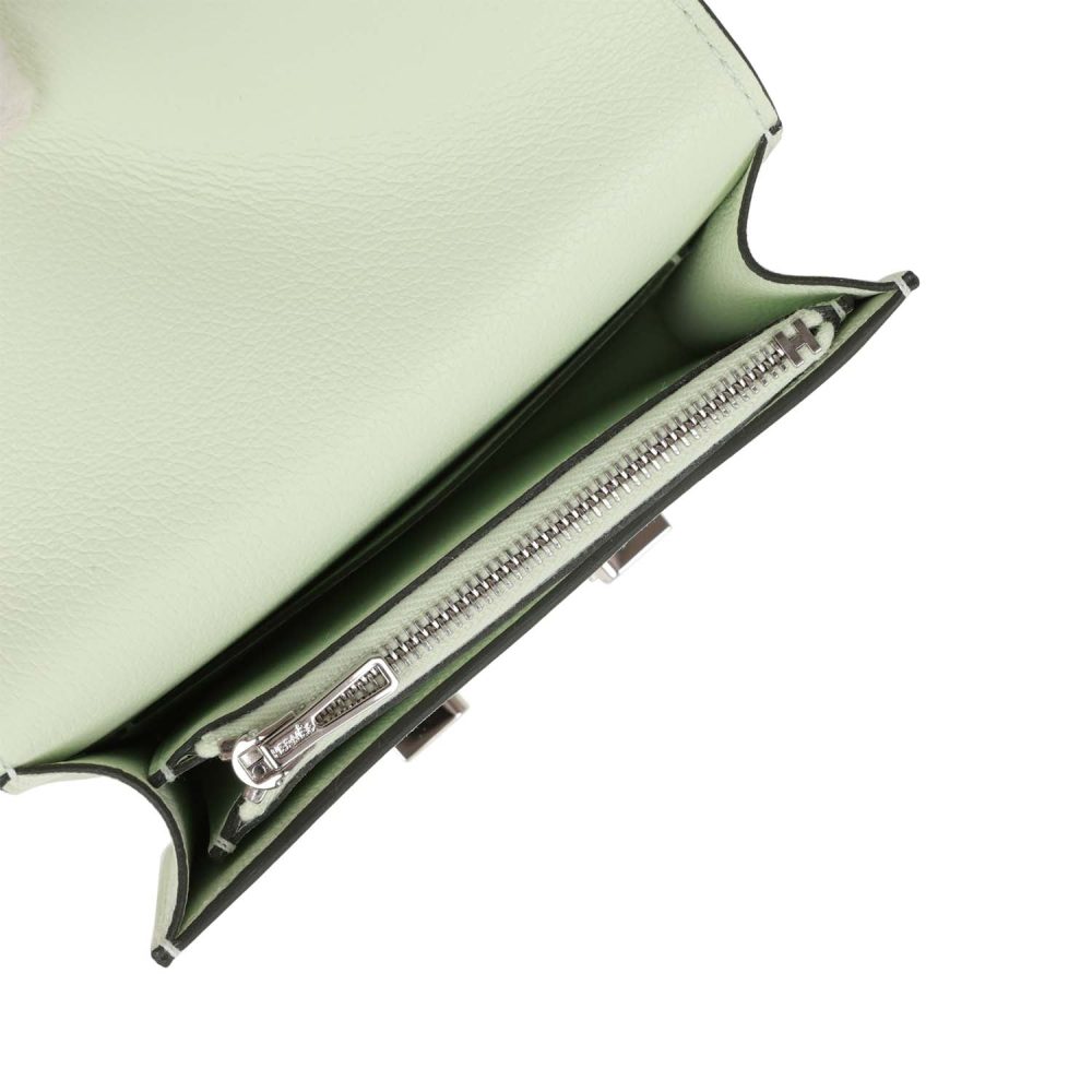 Hermes Constance Slim Wallet Vert Fizz Evercolor Palladium Hardware - Image 8