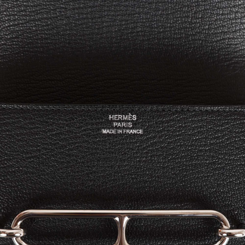 Hermes Roulis Slim Wallet Black Chevre Mysore Palladium Hardware - Image 8