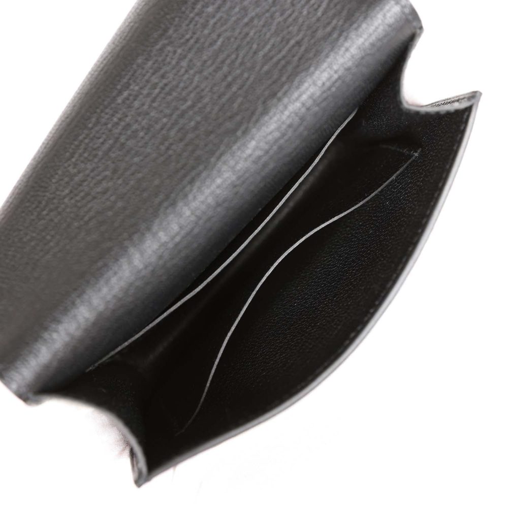 Hermes Roulis Slim Wallet Black Chevre Mysore Palladium Hardware - Image 9