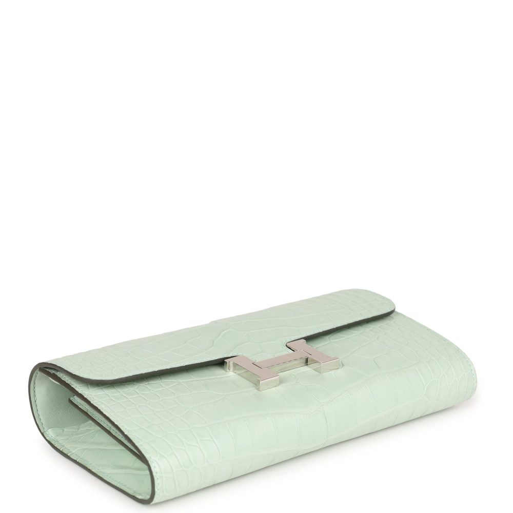 Hermes Constance Wallet To Go Vert D'eau Matte Alligator Palladium Hardware - Image 3
