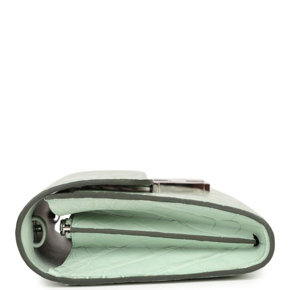 Hermes Constance Wallet To Go Vert D'eau Matte Alligator Palladium Hardware - Image 4