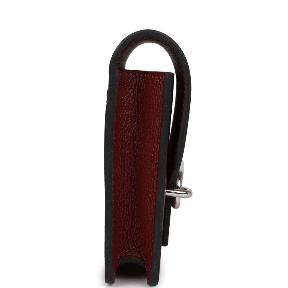 Hermes Roulis Slim Wallet Bi-Color Rouge H/Rose Azalee Evercolor Palladium Hardware - Image 3