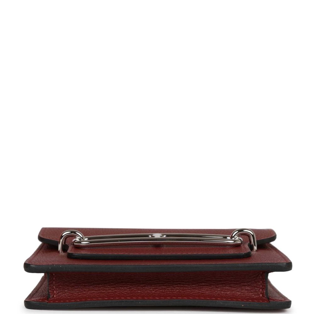 Hermes Roulis Slim Wallet Bi-Color Rouge H/Rose Azalee Evercolor Palladium Hardware - Image 6